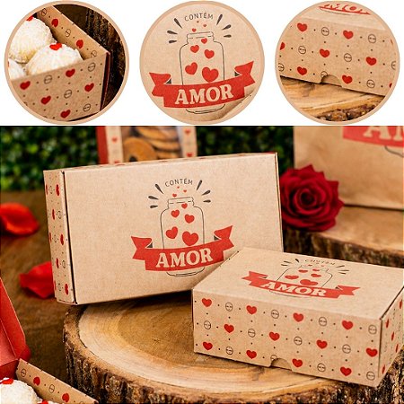 10 CAIXA ( 6 DOCES ) KRAFT CONTÉM AMOR 4363 ( DIA DOS NAMORADOS IDEIA ) OUTLET