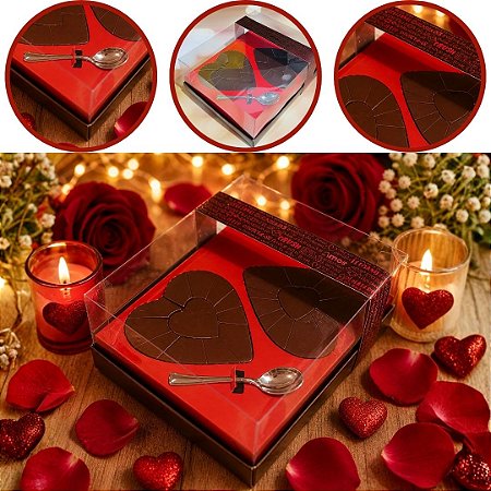 05 CAIXA 2 CORAÇÃO 2 X 250G COM CINTA RED LOVE 1403 ( DIA DOS NAMORADOS IDEIA ) OUTLET