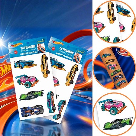 12 TATUAGEM DE PELE HOT WHEELS ( FESTCOLOR)