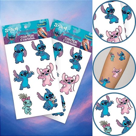 12 TATUAGEM DE PELE STITCH ( FESTCOLOR)