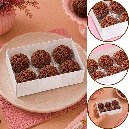 10 CAIXA P/ 06 DOCES C/ VISOR BRANCA 12X8X4 4649 (IDEIA)