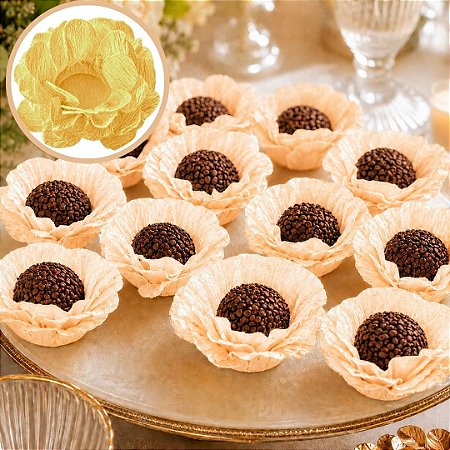 40 FORMINHAS PARA DOCES FINOS CREPOM LARANJA