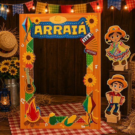 MOLDURA PARA FOTO E 2 CAIPIRINHAS NOSSO ARRAIA 6030 IDEIA ( FESTA JUNINA 2026 ) BALANÇO OK