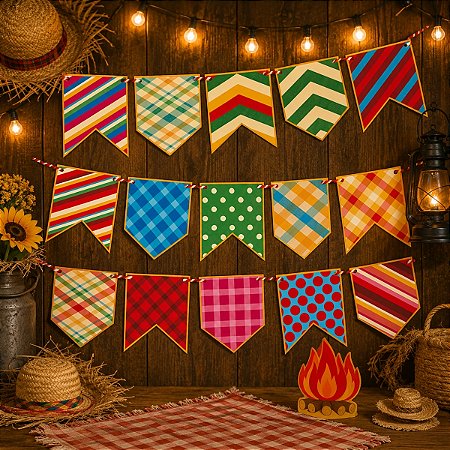 15 BANDEIRINHAS NOSSO ARRAIA 6027  IDEIA ( FESTA JUNINA 2026 ) BALANÇO OK