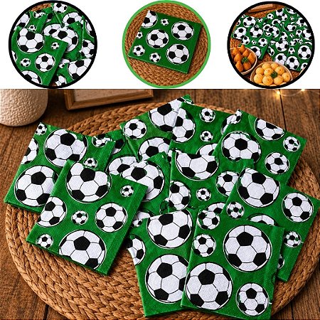 50 GUARDANAPOS FESTA FUTEBOL VERDE 19,5 X 21,5CM  COD-32 (VALE)