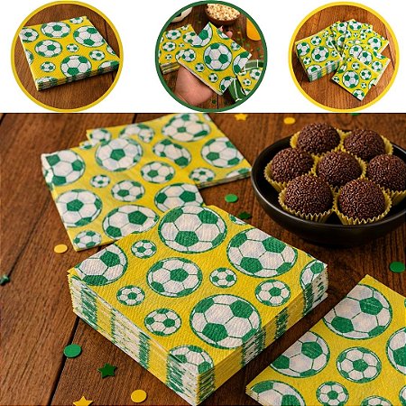 50 GUARDANAPOS FESTA FUTEBOL COPA 19,5 X 21,5CM COD-29 (VALE)