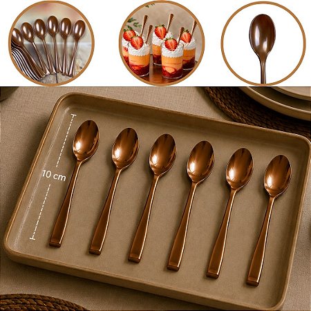20 COLHER AMERICANA BRONZE 10 CM PARA DOCES (PLASTILANIA)