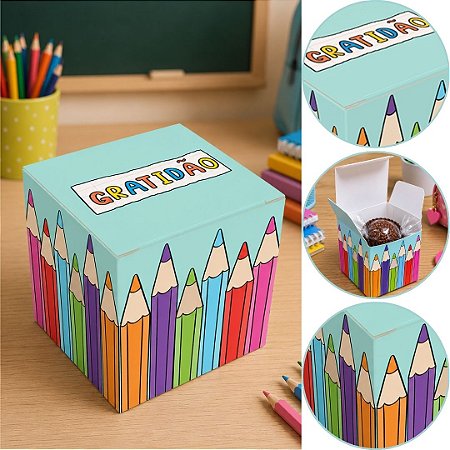 10 CAIXA P/ 1 DOCE 5X5X5 6032 (IDEIA DIA DOS PROFESSORES)