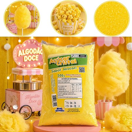 AÇÚCAR CRISTAL ABACAXI 500g (MUNDO ENCANTADO)