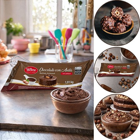 RECHEIO ARTESANAL CREME CHOCOLATE COM AVELA 1,01KG VABENE ALIMENTO