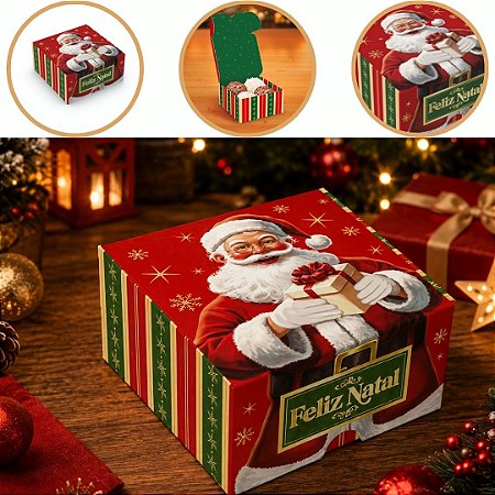 10 CAIXA P/ 4 DOCES DE NATAL 8X8X4 6172 ( NATAL IDEIA 2026 )