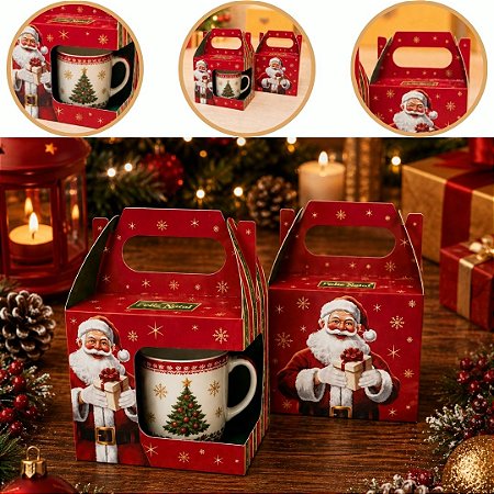 10 CAIXA MALETA P/ CANECA NATAL 11X8X10 6179 ( NATAL IDEIA 2026 )