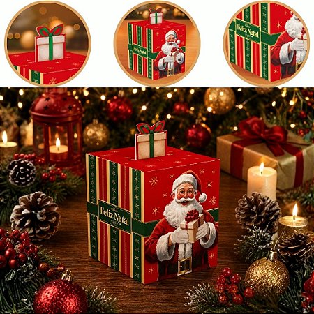 10 CAIXA LEMBRANCINHA POP UP NATAL 10X10X12 6181 ( NATAL IDEIA 2026 )