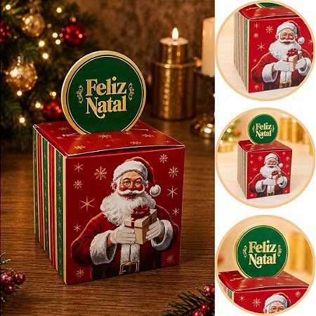 10 MINI CAIXA LEMBRANCINHA POP UP NATAL 7X7X7 6183 ( NATAL IDEIA 2026 )
