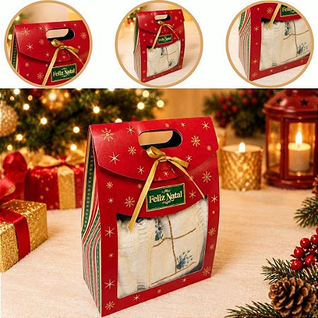 10 SACOLA MALETA DE NATAL C/ VISOR E FITA 19X9X26 6193 ( NATAL IDEIA 2026 )