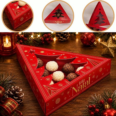 10 CAIXA ÁRVORE P/ 10 DOCES DE NATAL C/ VISOR 25X20X4 6214 ( NATAL IDEIA 2026 )
