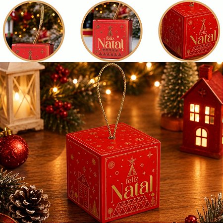 10 CAIXA P/ 1 DOCE DE NATAL 5X5X5 6215 ( NATAL IDEIA 2026 )