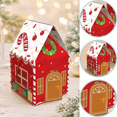 10 CAIXA CASINHA P/ MINI PANETONE C/ ALÇA 10X10X17 NATAL DIVERTIDO 6236 ( NATAL IDEIA 2026 )