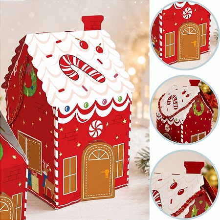 10 CAIXA CASINHA P/ PANETONE 500G C/ ALÇA 14X14X24 NATAL DIVERTIDO 6237 ( NATAL IDEIA 2026 )