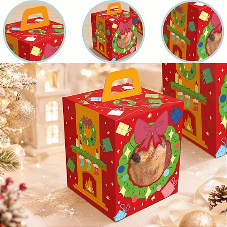 10  CAIXA MINI PANETONE C/ VISOR 100G 10X10X12 NATAL DIVERTIDO 6240 ( NATAL IDEIA 2026 )