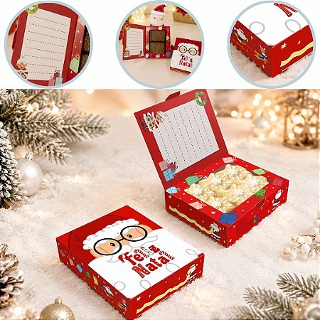 10 CAIXA CARTÃO BISCOITOS DE NATAL C/ VISOR 12X10X3 DIVERTIDO 6242 ( NATAL IDEIA 2026 )