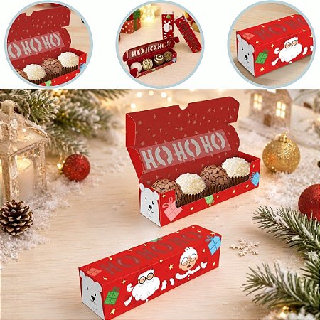 10 CAIXA 4 DOCES DE NATAL HOHOHO C/ VISOR 14X4X4 DIVERTIDO 6244 ( NATAL IDEIA 2026 )