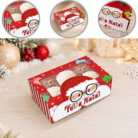10 CAIXA P/ 6 DOCES DE NATA C/ VISOR 12X8X4 DIVERTIDO 6248 ( NATAL IDEIA 2026 )