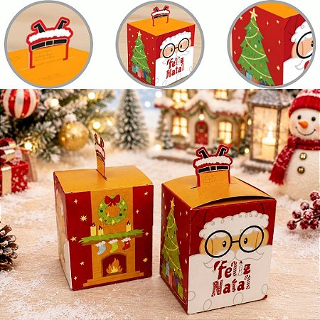 10 CAIXA LEMBRANCINHA POP UP NATAL 10X10X12 DIVERTIDO 6256 ( NATAL IDEIA 2026 )