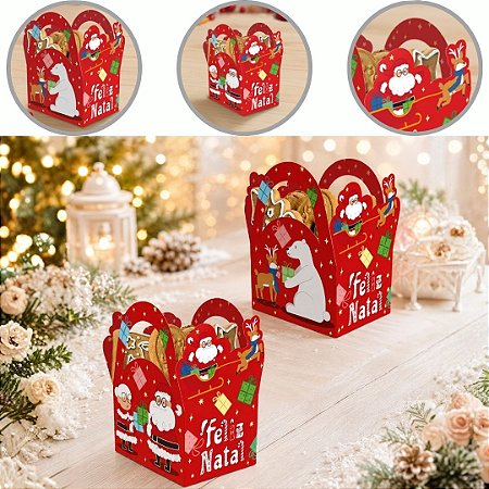 10 CACHEPOT P/ PRESENTE NATAL C/ ALÇA 12X9X16 DIVERTIDO 6259 ( NATAL IDEIA 2026 )