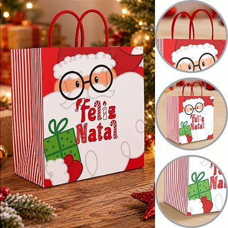 10 SACOLA DE NATAL P1 24X17X26 DIVERTIDO 6270 ( NATAL IDEIA 2026 )