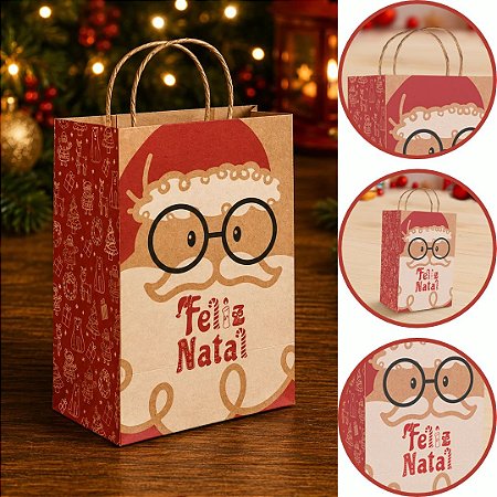 10 SACOLA P/ PRESENTE NATAL G 28X18X32 DIVERTIDO 6274 ( NATAL IDEIA 2026 )