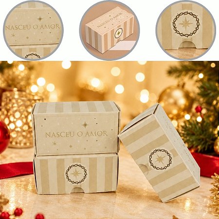 10 CAIXA 2 DOCES CRISTÃ NASCEU O AMOR 8X4X4 6275 ( NATAL IDEIA 2026 )