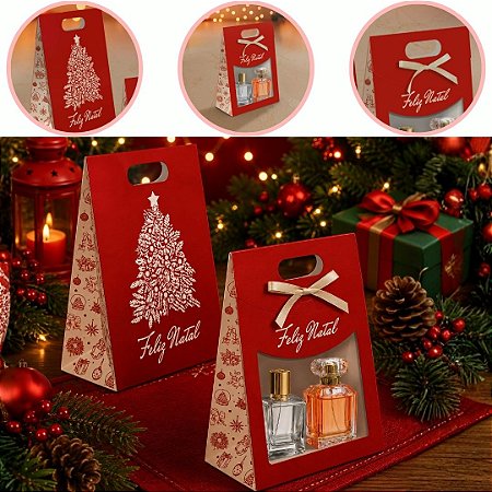 10 SACOLA MALETA C/ VISOR E FITA PRESENTE DE NATAL 19X9X26 6288 ( NATAL IDEIA 2026 )
