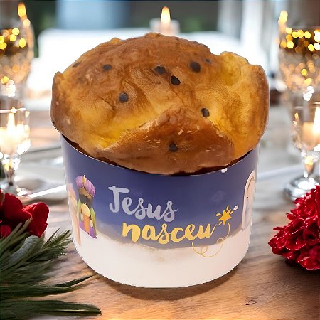10 CINTA PARA MINI PANETONE - NATAL CRISTAO ID4481( IDEIA NATAL OUTLET )