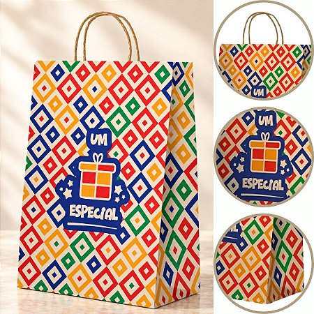10 SACOLA PRESENTE ESPECIAL G 26,5X13X33CM PA00784  (PLUMA)