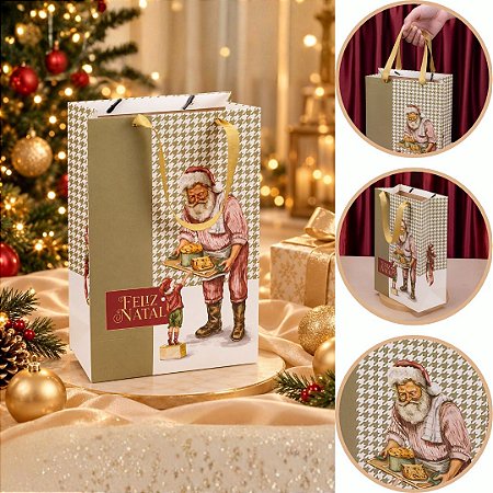 10 SACOLA PARA PRESENTE 30x20x10cm PRESENÇA 6398 (JANGO NATAL 2026)