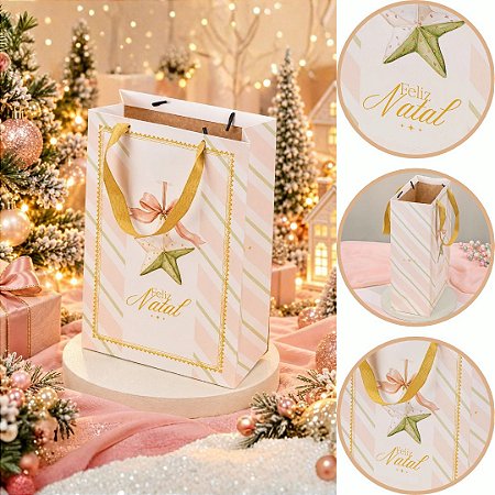 10 SACOLA PARA PRESENTE 30x20x10cm CUIDADO 6394 (JANGO NATAL 2026)