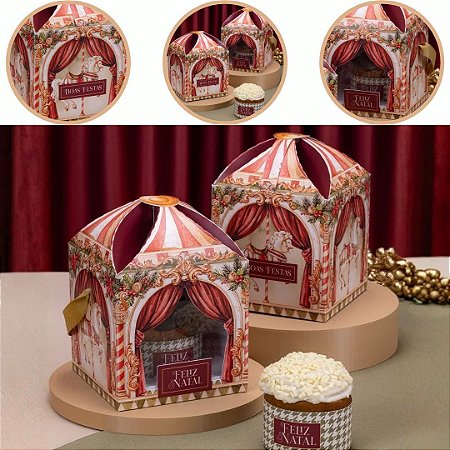 5 CAIXA CARROSSEL PARA MINI PANETONE PRESENÇA 6325 (JANGO NATAL 2026)