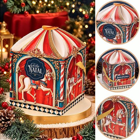5 CAIXA CARROSSEL PARA PANETONE DE 500g MEMÓRIAS 6404 (JANGO NATAL 2026)