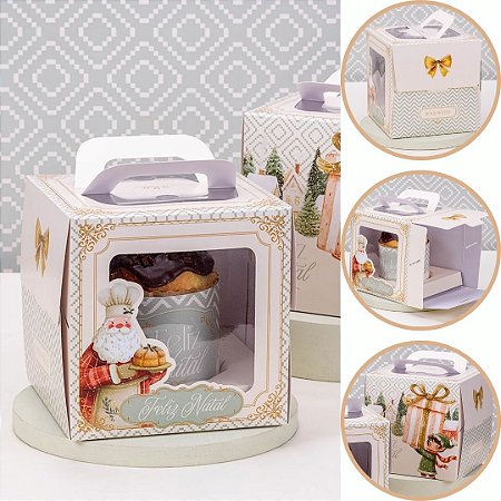 10 CAIXA COM VISOR PARA PANETONE FECHADA ACREDITAR 6079 (JANGO NATAL 2026)
