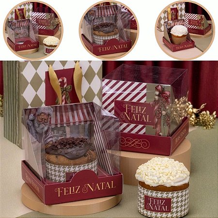 10 CAIXA PARA MINI PANETONE COM TAMPA DE ACETATO PRESENÇA 6035 (JANGO NATAL 2026)