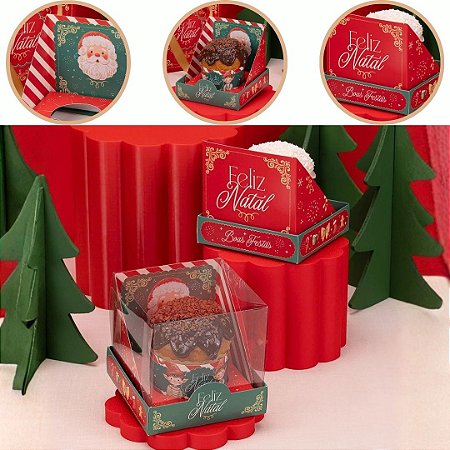 10 CAIXA PARA MINI PANETONE COM TAMPA DE ACETATO GRATIDÃO 6033 (JANGO NATAL 2026)
