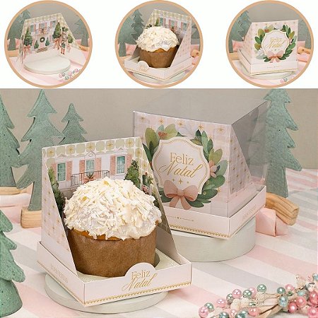 5 CAIXA PARA PANETONE 500g COM TAMPA DE ACETATO CUIDADO 6038 (JANGO NATAL 2026)