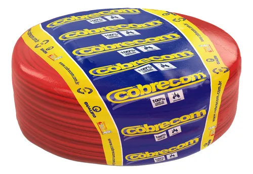 Cabo Flexicom Antichama 1x2,50 mm² 450/750 V - Vermelho - 100 metros - Cobrecom