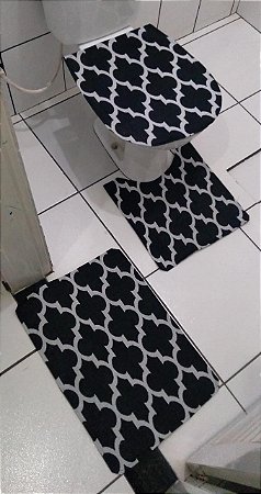 Jogo Tapete Banheiro Antiderrapante
