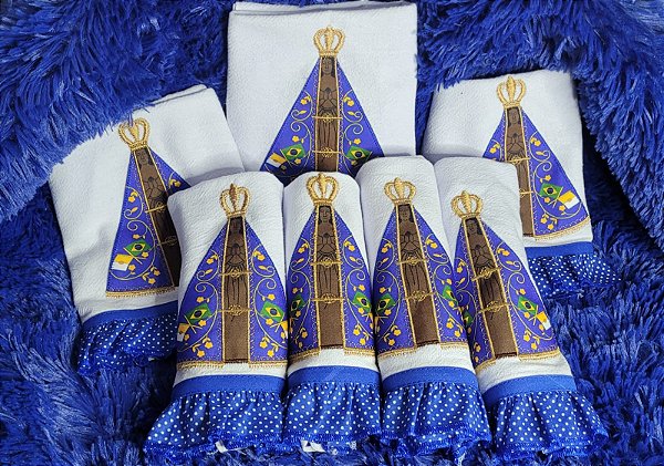 Pano de Prato Bordado Semaninha Nossa Senhora Aparecida