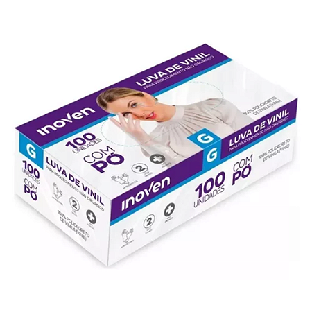 Luva Silicone/Vinil G com Pó Inoven
