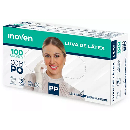 Luva Látex PP Com Pó Inoven