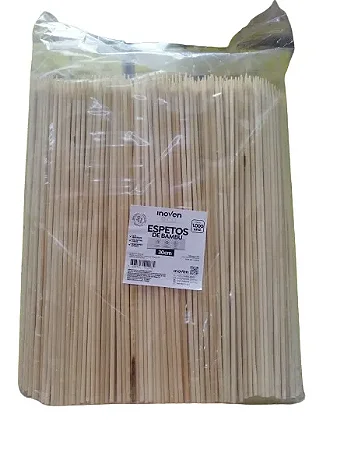 Espeto de Bambu 25cm com 1000 unidades Inoven