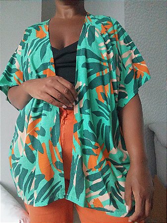 Kimono Básico Tela Verde